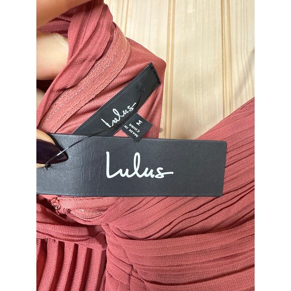 NWT Lulus Seriously Sensational Rusty Rose Strapless Tiered Maxi Dress Wedding M - Picture 6 of 8